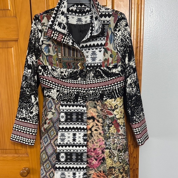 Artistic Patchwork Women's Trench Coat Dor Dor - Picture 1 of 13